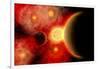 A Vibrant Star Cluster with Alien Planets in Orbit-Stocktrek Images-Framed Art Print
