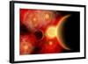 A Vibrant Star Cluster with Alien Planets in Orbit-Stocktrek Images-Framed Art Print