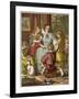 A Victorian Mother Surrounded by Her Many Adoring Children-null-Framed Art Print