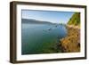 A View across the Estuary to Barmouth Viaduct Barmouth Gwynedd Wales UK-David Holbrook-Framed Photographic Print