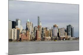 A view across the Hudson River to Lower Manhattan, New York, New York, Usa-Susan Pease-Mounted Photographic Print