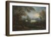 A View across the Thames from Richmond Hill, with Travellers on a Path-Sir Joshua Reynolds-Framed Giclee Print