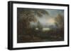 A View across the Thames from Richmond Hill, with Travellers on a Path-Sir Joshua Reynolds-Framed Giclee Print