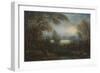 A View across the Thames from Richmond Hill, with Travellers on a Path-Sir Joshua Reynolds-Framed Giclee Print