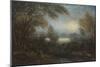 A View across the Thames from Richmond Hill, with Travellers on a Path-Sir Joshua Reynolds-Mounted Giclee Print