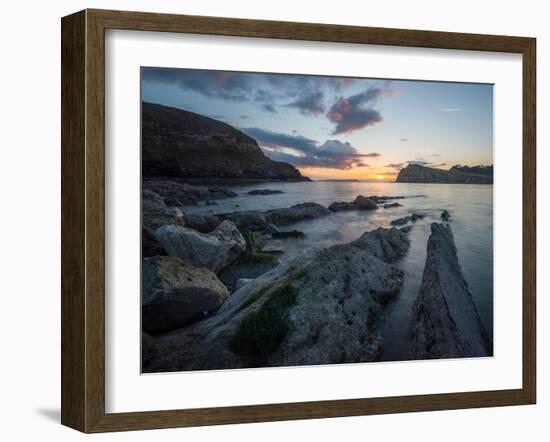 A View Along the Ledges at Lulworth Cove in Dorset-Chris Button-Framed Photographic Print