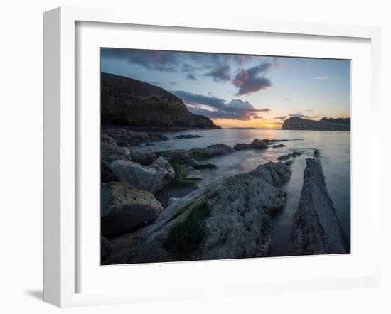 A View Along the Ledges at Lulworth Cove in Dorset-Chris Button-Framed Photographic Print