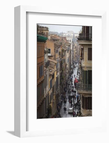 A view down a busy street, Rome, Lazio, Italy, Europe-Charlie Harding-Framed Photographic Print