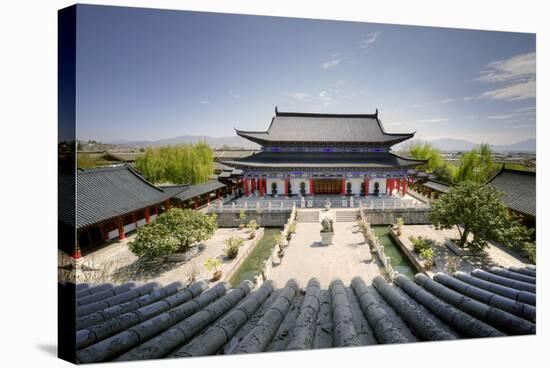 A View Down on Courtyard and Building in Classical Chinese Architecture Style at Mufu-Andreas Brandl-Stretched Canvas