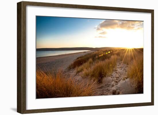 A View from a High Point over Heather and Fields in England-Will Wilkinson-Framed Photographic Print