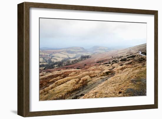 A View from a High Point over Heather and Fields in England-Will Wilkinson-Framed Photographic Print