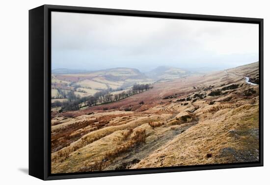 A View from a High Point over Heather and Fields in England-Will Wilkinson-Framed Stretched Canvas