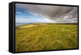 A View from a High Point over Heather and Fields in England-Will Wilkinson-Framed Stretched Canvas