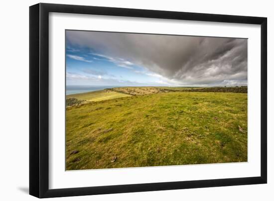 A View from a High Point over Heather and Fields in England-Will Wilkinson-Framed Photographic Print