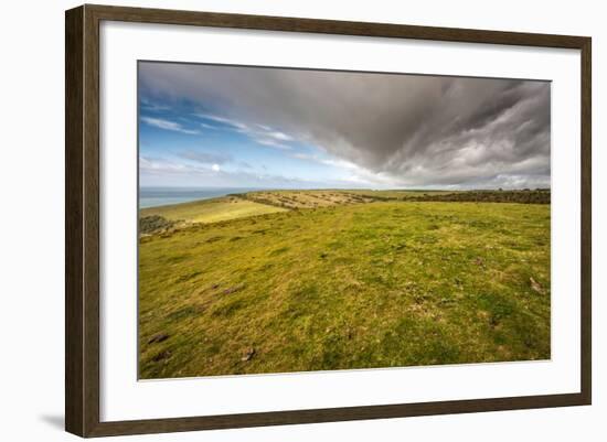 A View from a High Point over Heather and Fields in England-Will Wilkinson-Framed Photographic Print