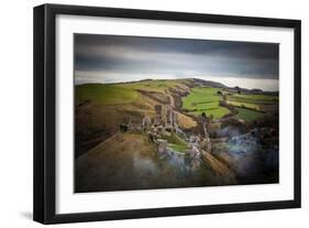 A View from a High Point over Heather and Fields in England-Will Wilkinson-Framed Photographic Print