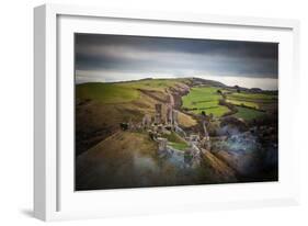 A View from a High Point over Heather and Fields in England-Will Wilkinson-Framed Photographic Print