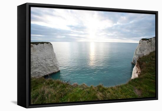 A View from a High Point over Heather and Fields in England-Will Wilkinson-Framed Stretched Canvas