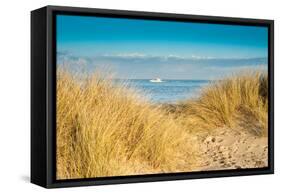 A View from a High Point over Heather and Fields in England-Will Wilkinson-Framed Stretched Canvas