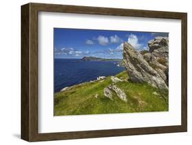 A view from Clogher Head towards Sybil Point, at the western end of the Dingle Peninsula, County Ke-Nigel Hicks-Framed Photographic Print