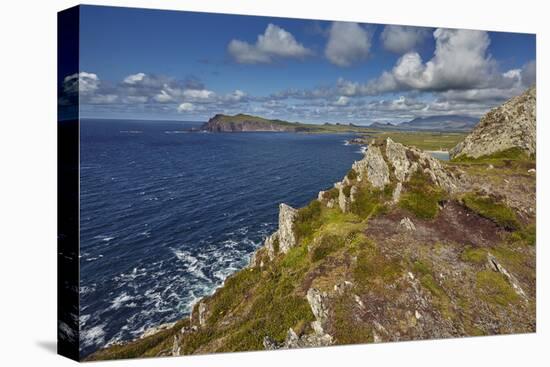 A view from Clogher Head towards Sybil Point, at the western end of the Dingle Peninsula, County Ke-Nigel Hicks-Stretched Canvas