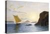 A View from Ischia Showing the Island of Procida, Vesuvius and Cape Miseno, Italy, 1890-Berthoud Leon-Stretched Canvas