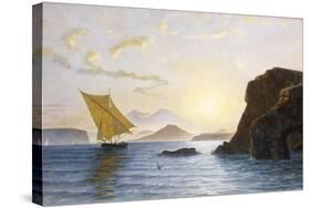 A View from Ischia Showing the Island of Procida, Vesuvius and Cape Miseno, Italy, 1890-Berthoud Leon-Stretched Canvas