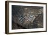 A view from Kongde looking down on Namche, the biggest village in Khumbu, the Everest region, Nepal-Alex Treadway-Framed Photographic Print