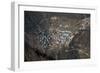 A view from Kongde looking down on Namche, the biggest village in Khumbu, the Everest region, Nepal-Alex Treadway-Framed Photographic Print