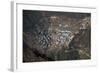 A view from Kongde looking down on Namche, the biggest village in Khumbu, the Everest region, Nepal-Alex Treadway-Framed Photographic Print