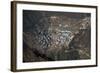 A view from Kongde looking down on Namche, the biggest village in Khumbu, the Everest region, Nepal-Alex Treadway-Framed Photographic Print