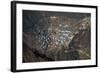 A view from Kongde looking down on Namche, the biggest village in Khumbu, the Everest region, Nepal-Alex Treadway-Framed Photographic Print