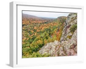 A View from Summit Peak of Lake of the Clouds Looking into the Big Carp River Valley in Autumn at P-Julianne Eggers-Framed Photographic Print