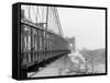 A View from Suspension Bridge, Cincinnati, Ohio-null-Framed Stretched Canvas