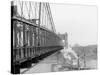 A View from Suspension Bridge, Cincinnati, Ohio-null-Stretched Canvas