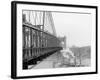 A View from Suspension Bridge, Cincinnati, Ohio-null-Framed Photo