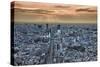 A view from the Mori Building of sunset over Tokyo-Sheila Haddad-Stretched Canvas