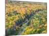 A View from the Summit Peak of the Big Carp River in Autumn at Porcupine Mountains Wilderness State-Julianne Eggers-Mounted Photographic Print