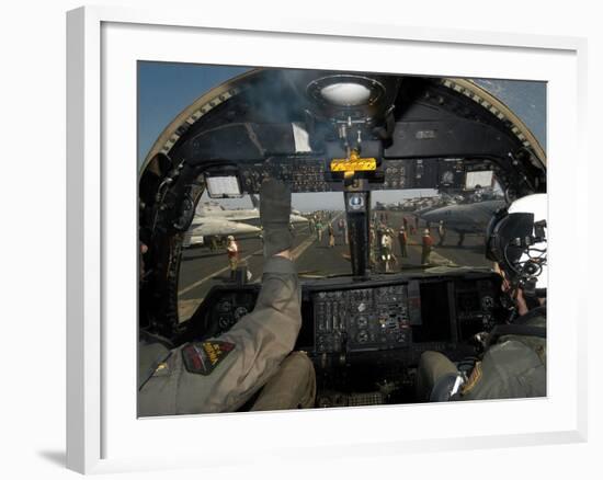 A View from the Tactical Coordinator's Position Aboard a U.S. Navy S-3B Viking Aircraft-Stocktrek Images-Framed Photographic Print