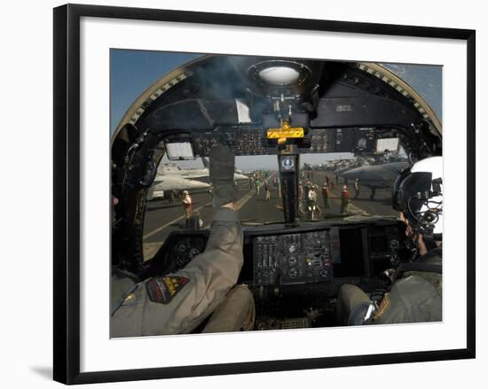 A View from the Tactical Coordinator's Position Aboard a U.S. Navy S-3B Viking Aircraft-Stocktrek Images-Framed Photographic Print