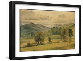 A View in the Lake District, C.1800S (Watercolour)-John Constable-Framed Giclee Print