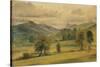 A View in the Lake District, C.1800S (Watercolour)-John Constable-Stretched Canvas