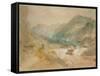 A View in Val D'Aosta-J. M. W. Turner-Framed Stretched Canvas