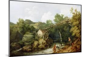 A View Near Matlock, Derbyshire with Figures Working Beneath a Wooden Conveyor, 1785-Philip James Loutherbourg-Mounted Giclee Print