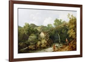 A View Near Matlock, Derbyshire with Figures Working Beneath a Wooden Conveyor, 1785-Philip James Loutherbourg-Framed Giclee Print