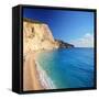 A View of a Beach at Lefkada Island, Greece, Shot with a Tilt and Shift Lens-Ljsphotography-Framed Stretched Canvas