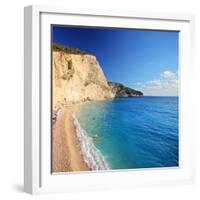 A View of a Beach at Lefkada Island, Greece, Shot with a Tilt and Shift Lens-Ljsphotography-Framed Photographic Print