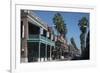 A View of a City Street in Ybor City, Tampa, with the Local High Street and Buildings in View-Natalie Tepper-Framed Photo