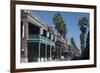 A View of a City Street in Ybor City, Tampa, with the Local High Street and Buildings in View-Natalie Tepper-Framed Photo