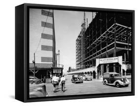 A View of a Construction Site in Houston-null-Framed Stretched Canvas